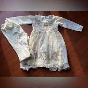 Little Girls Cream Color Maxi Dress